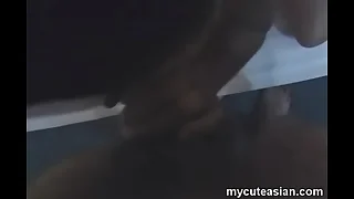 k&period; smile asian girl get cum relative to mouth